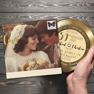 Retro Gold Record 50th Anniversary Album Cover Envelope