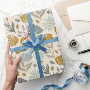 Retro Golden Daisies Wrapping Paper