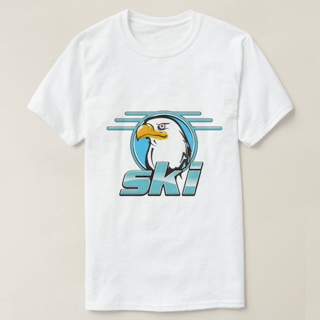 Retro Golden Eagle Ski logo T-Shirt (Design Front)