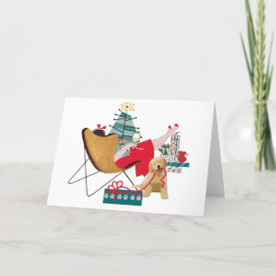 RETRO GOLDEN RETRIEVER HOLIDAY Art cards