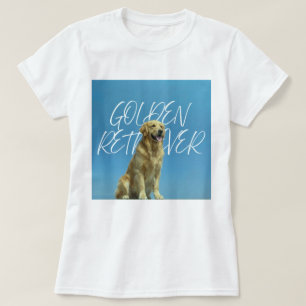 Retro Golden Retriever Look-Up to Blue Sky Art T-Shirt