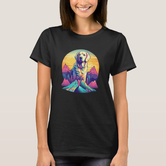 Retro Golden Retriever Men Women Kids 7 T-Shirt (Front)