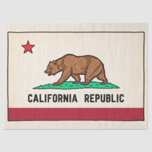 Retro Golden State Bear California Republic Tissue Paper