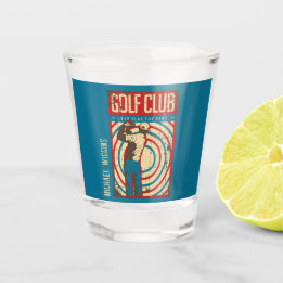 Retro Golf Club Personalised Shot Glass