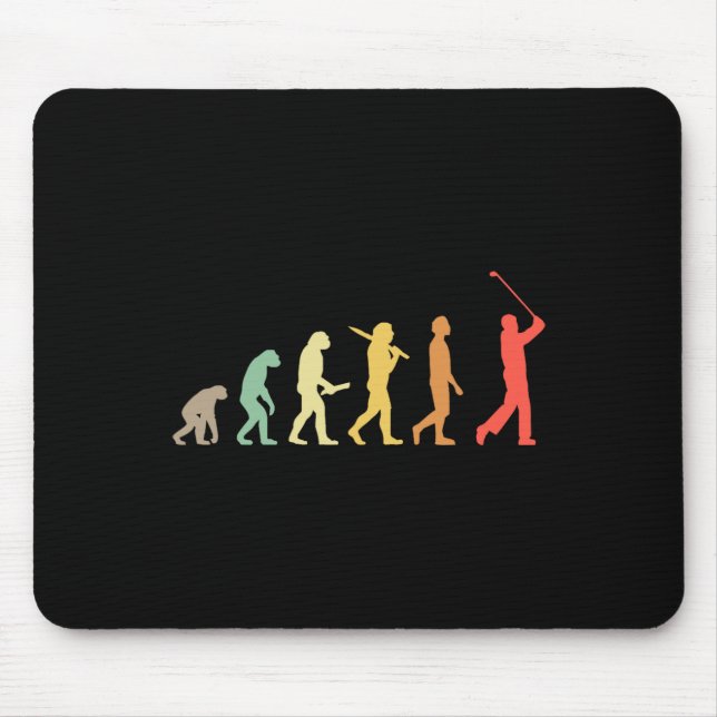 Retro Golf Evolution Gift For Golfers And Golf Pla Mouse Pad (Front)