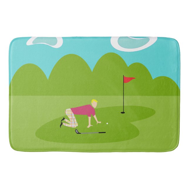 Retro Golfer Bath Mat (Front)