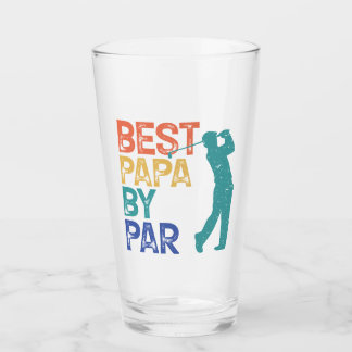 Retro Golfer - Best Papa By Par Glass