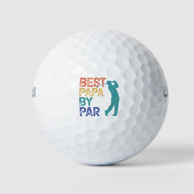 Retro Golfer - Best Papa By Par Golf Balls (Front)