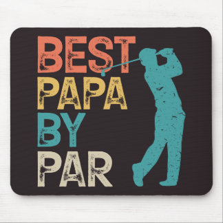 Retro Golfer - Best Papa By Par Mouse Pad