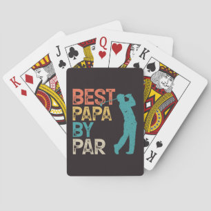 Retro Golfer - Best Papa By Par Playing Cards