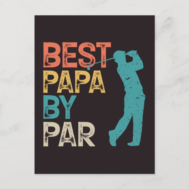 Retro Golfer - Best Papa By Par Postcard (Front)