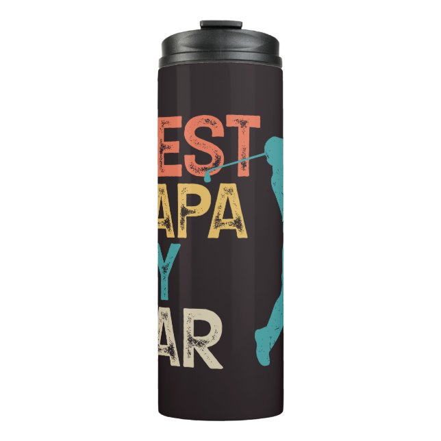 Retro Golfer - Best Papa By Par Thermal Tumbler (Front)