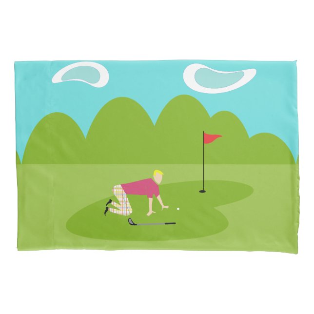 Retro Golfer Pillowcase (Front)