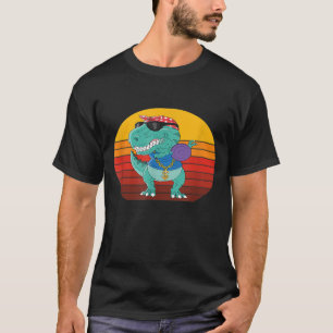 Retro Golfer T Rex Dinosaur Frisbee Frolf Disk Go T-Shirt