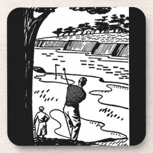 Retro Golfers Coaster