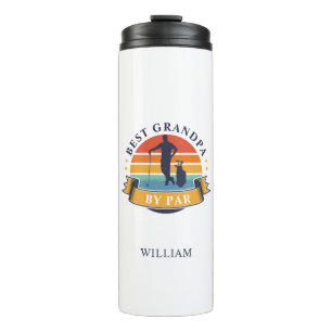 Retro Golfing Best Grandpa By Par Personalised Thermal Tumbler