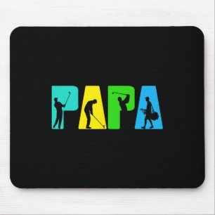 Retro Golfing Papa Golfer Shirt. Golf Gifts For Fa Mouse Pad