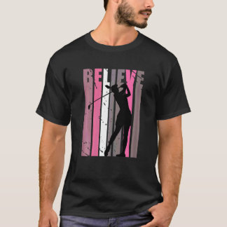 Retro Golfing Womens Kid Golfer Plays Loves Golf C T-Shirt