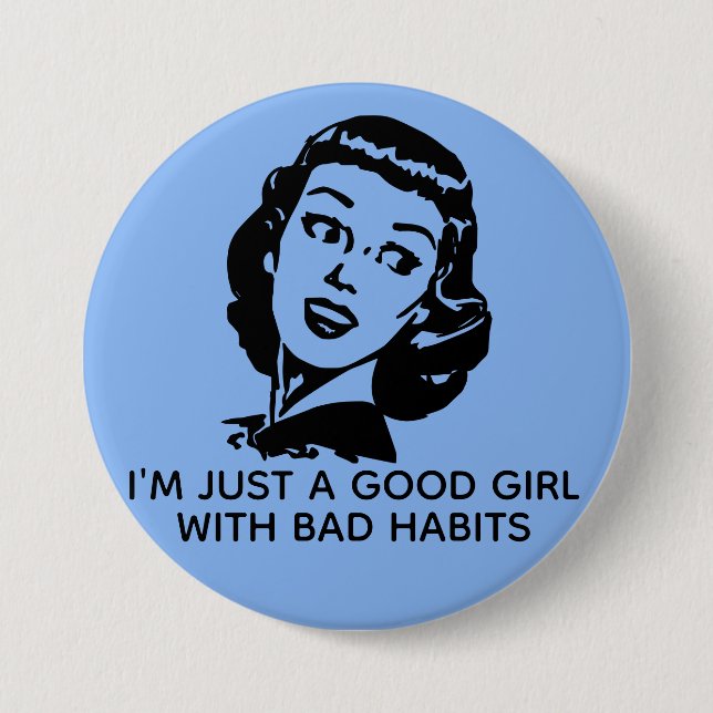Retro Good Girl Button (Front)