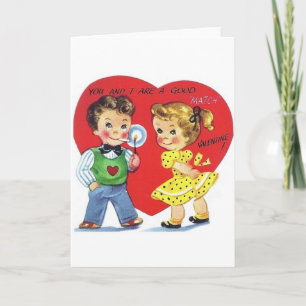 Retro Good Match Valentine's Day Card