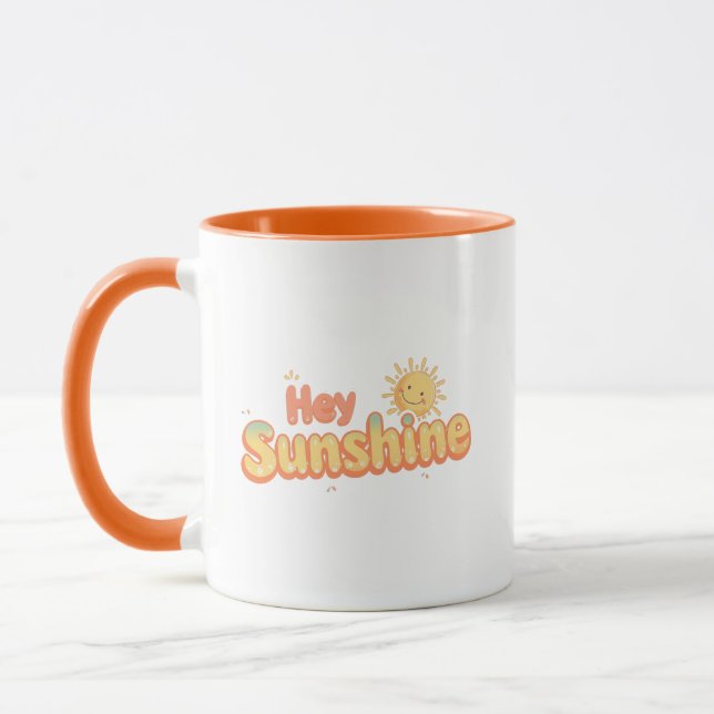 Retro Good Vibes and Sunshine Saying Mug (Left)