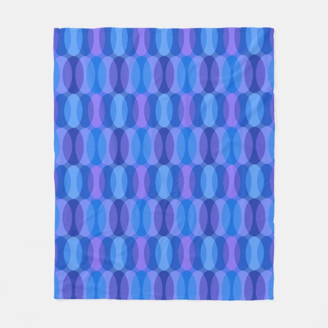 Retro Good Vibes Geometric Pattern Fleece Blanket (Front)