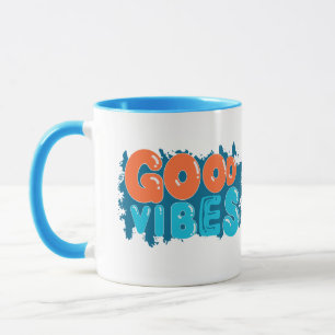 Retro Good Vibes Only Typography Coffee Mug