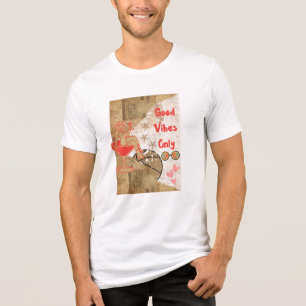 Retro Good Vibes Only Vintage Pin-Up Girl T-Shirt Tri-Blend Shirt
