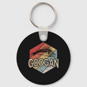 Retro Googan Fish Fishing Vintage Sunset Funny Fis Key Ring