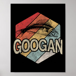 Retro Googan Fish Fishing Vintage Sunset Funny Fis Poster