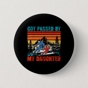 Retro Got Ped By My Daughter Funny Father Snow Ski 6 Cm Round Badge