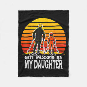 Retro Got Ped By My Daughter Funny Skiing Design  Fleece Blanket