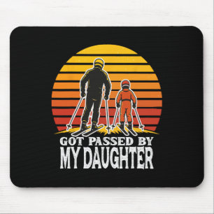 Retro Got Ped By My Daughter Funny Skiing Design Mouse Pad