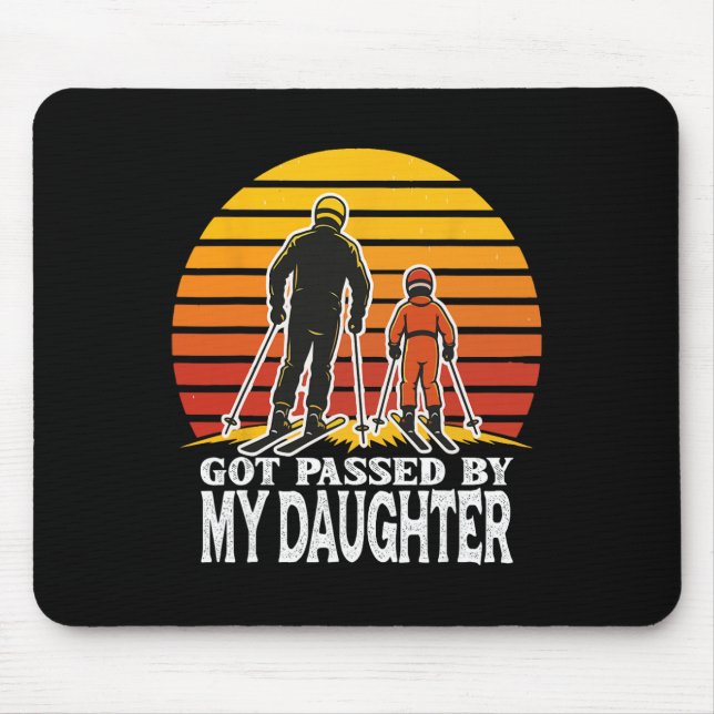 Retro Got Ped By My Daughter Funny Skiing Design  Mouse Pad (Front)