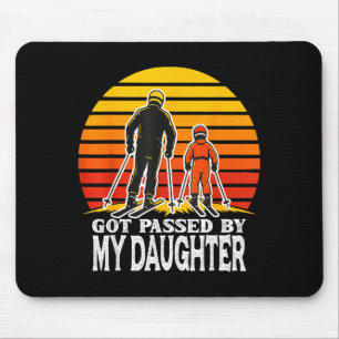 Retro Got Ped By My Daughter Funny Skiing Design Mouse Pad