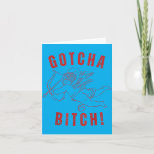 Retro Gotcha Funny Cupid Valentines Day Card
