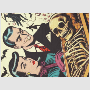 Retro Goth Couple Comics Tissue Paper