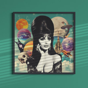 Retro Goth Girl Poster