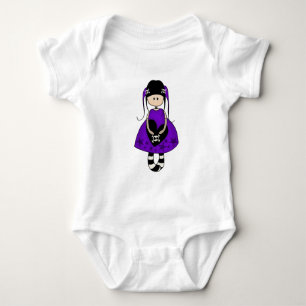 Retro Goth Girl with Skulls Baby Bodysuit