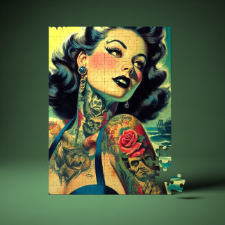 Retro Goth Pinup Jigsaw Puzzle