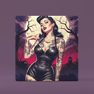 Retro Gothic Girl Ceramic Tile