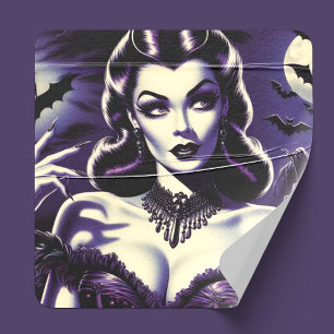 Retro Gothic Woman Square Sticker
