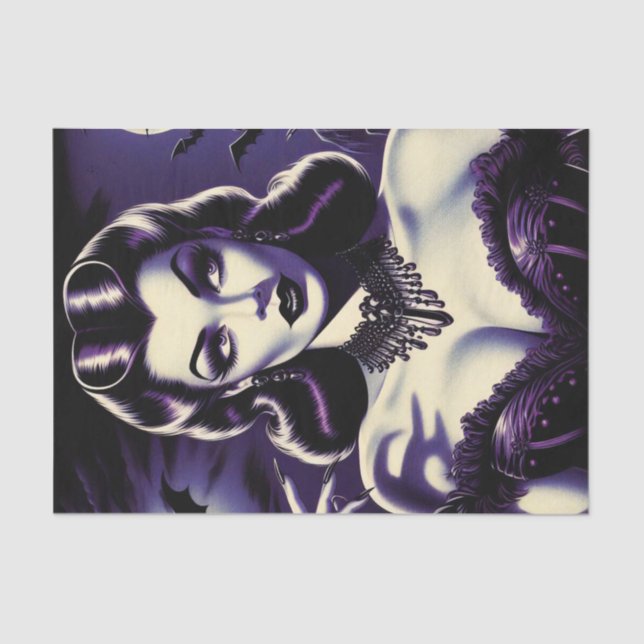 Retro Gothic Woman Tissue Paper (Front)