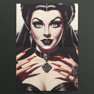 Retro Gothic Woman Tissue Paper