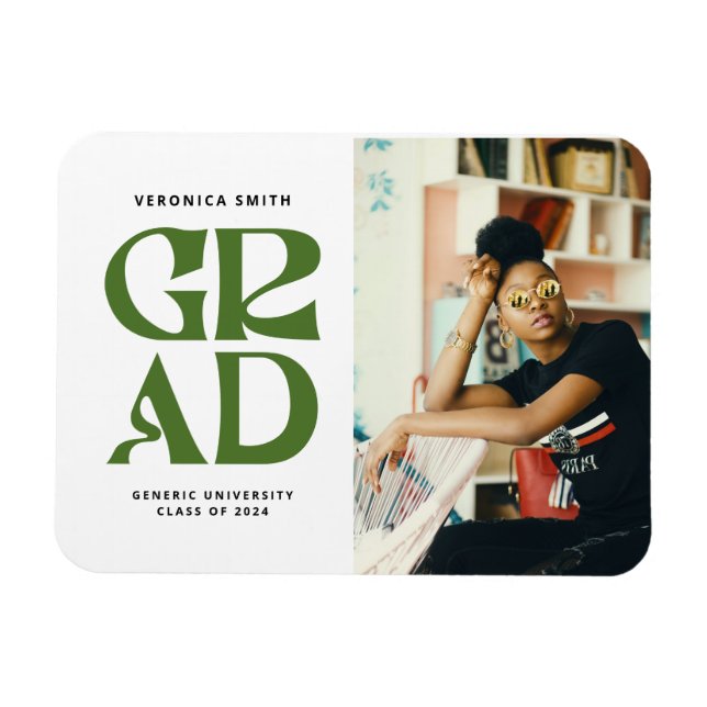 Retro Grad Announcement Magnet (Horizontal)