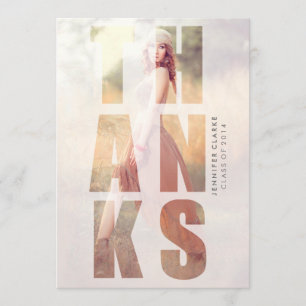 RETRO GRAD   GRADUATION THANK YOU CARD