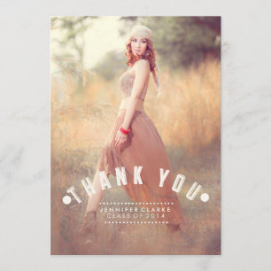 RETRO GRAD GRADUATION THANK YOU CARD