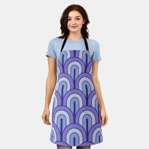 Retro Gradated Geometric Fan Pattern Apron