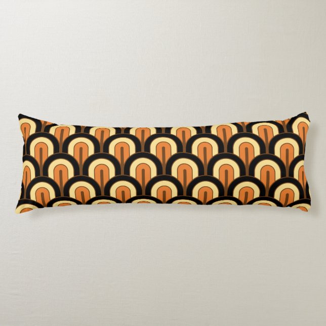 Retro Gradated Geometric Fan Pattern Body Cushion (Front)