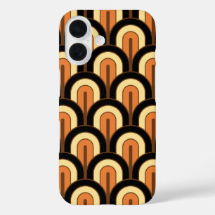 Retro Gradated Geometric Fan Pattern iPhone 16 Case